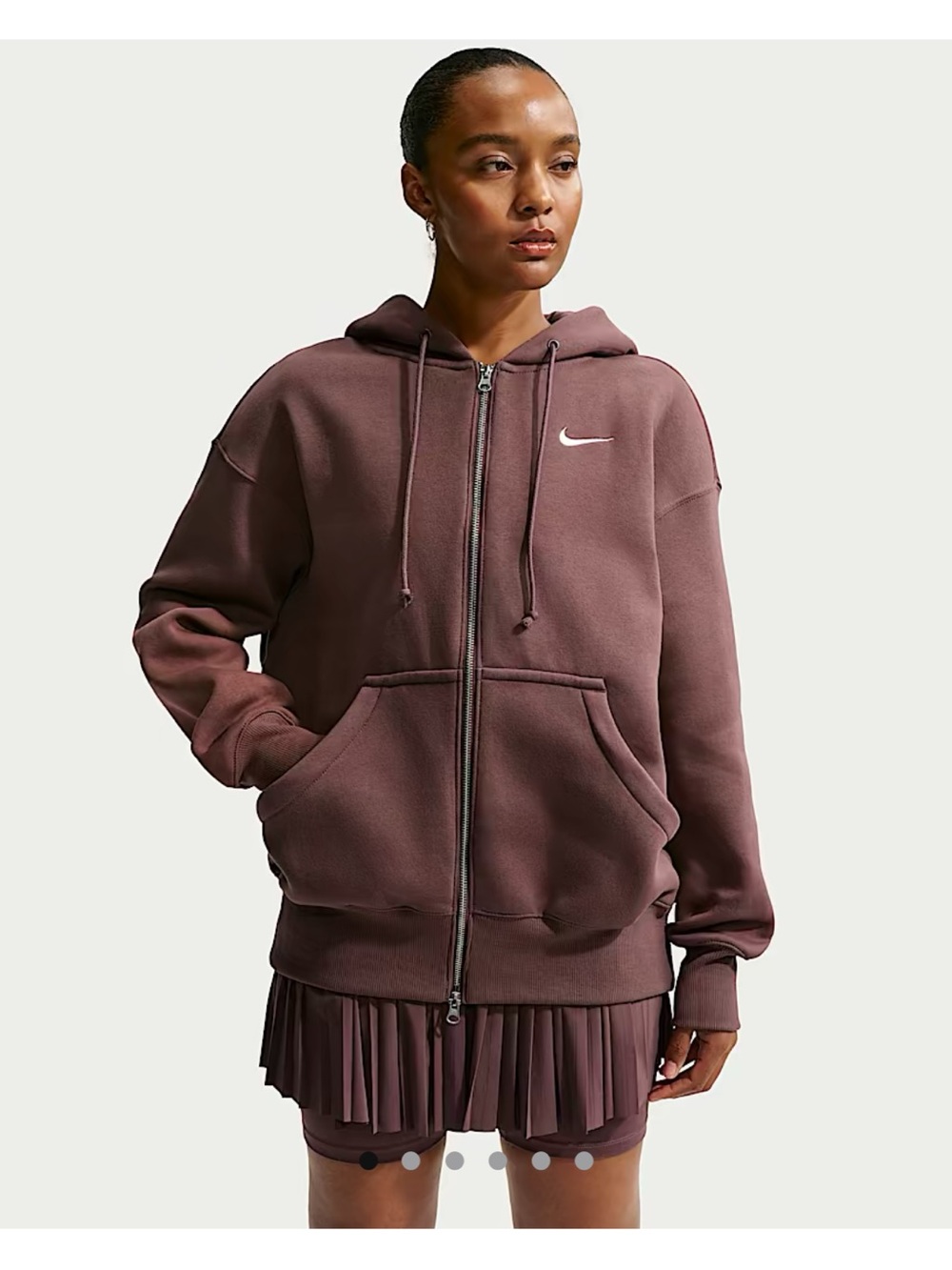 Nike Phoenix Fleece Oversized Zip Up Hoodie Sweatshirt Womens S - Picture 2 of 9